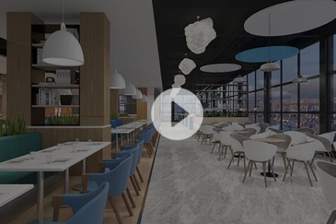 机电学院饭堂装修设计全景成效图